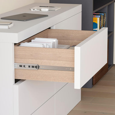 Emuca - Satz Führungen für Schublade 45x350mm, Set Schubladenführungen vollauszug mit Rollen, Kugela