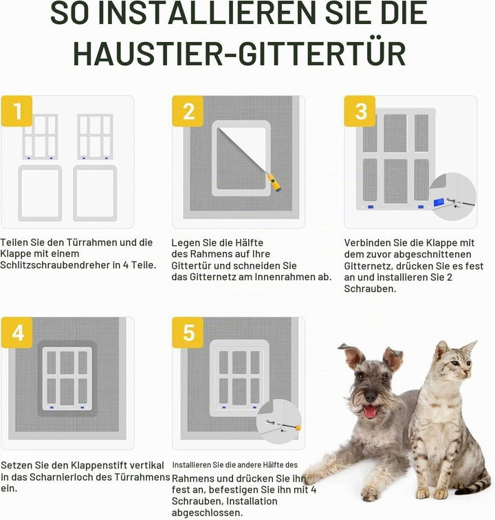 NAMSAN Hundeklappe Fiegengitter Katzenklappe Haustierklappe mit Magnetverschluss für Fliegengittertü