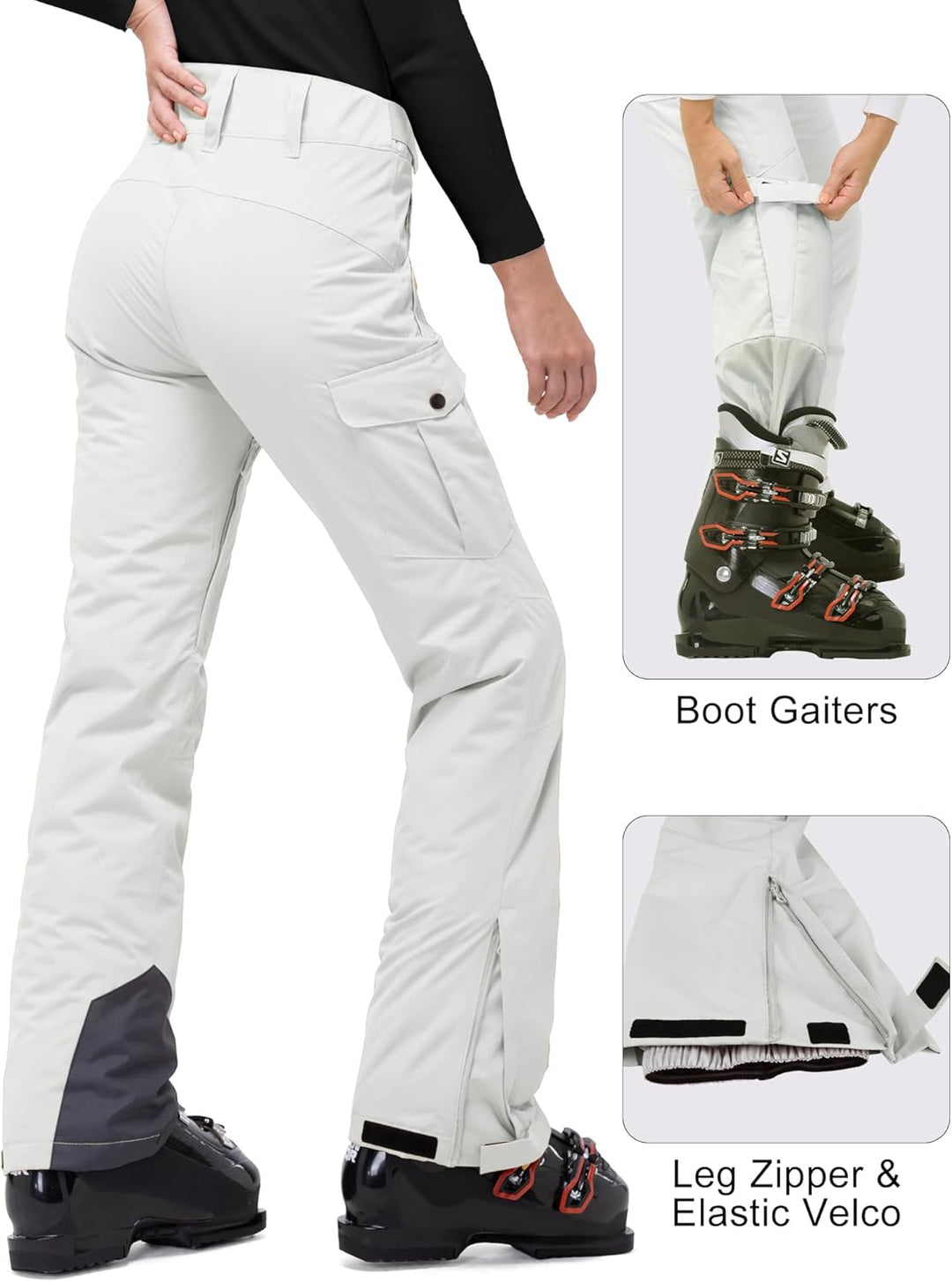 33,000ft Damen Skihose Outdoorhose Wasserdicht Winddichte Softshellhose Warme Gefütterte Thermohose