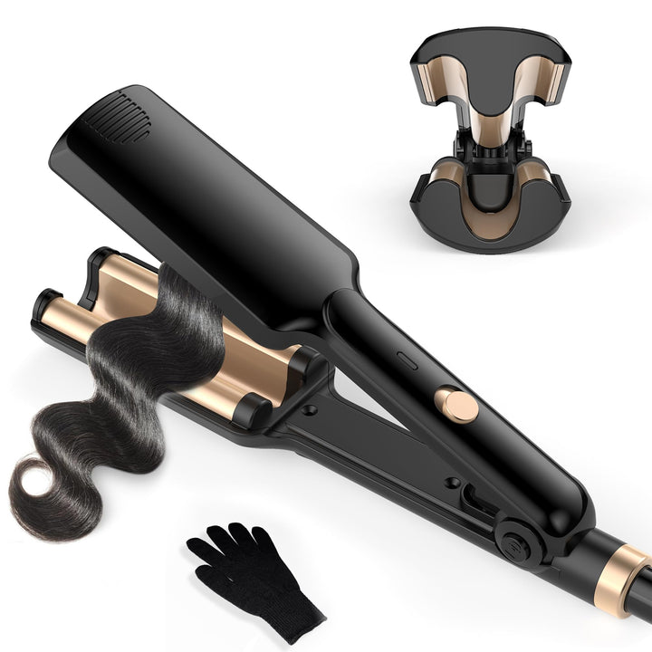 UKLISS Welleneisen für Haare - Pro Mini Welleneisen, 3 Fässer Beach Waves Lockenstab, Mermaid Hair W