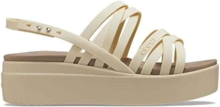 Crocs Damen Brooklyn Low Strappy Wedges Sandalen 39/40 EU Bone, 39/40 EU Bone