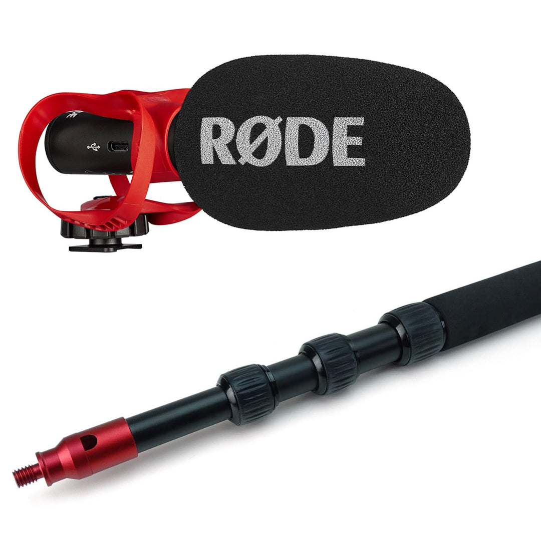 Rode Videomic Go II Helix Kamera/USB-Richtmikrofon mit keepdrum Boompole, Videomic Go II Helix + mk3