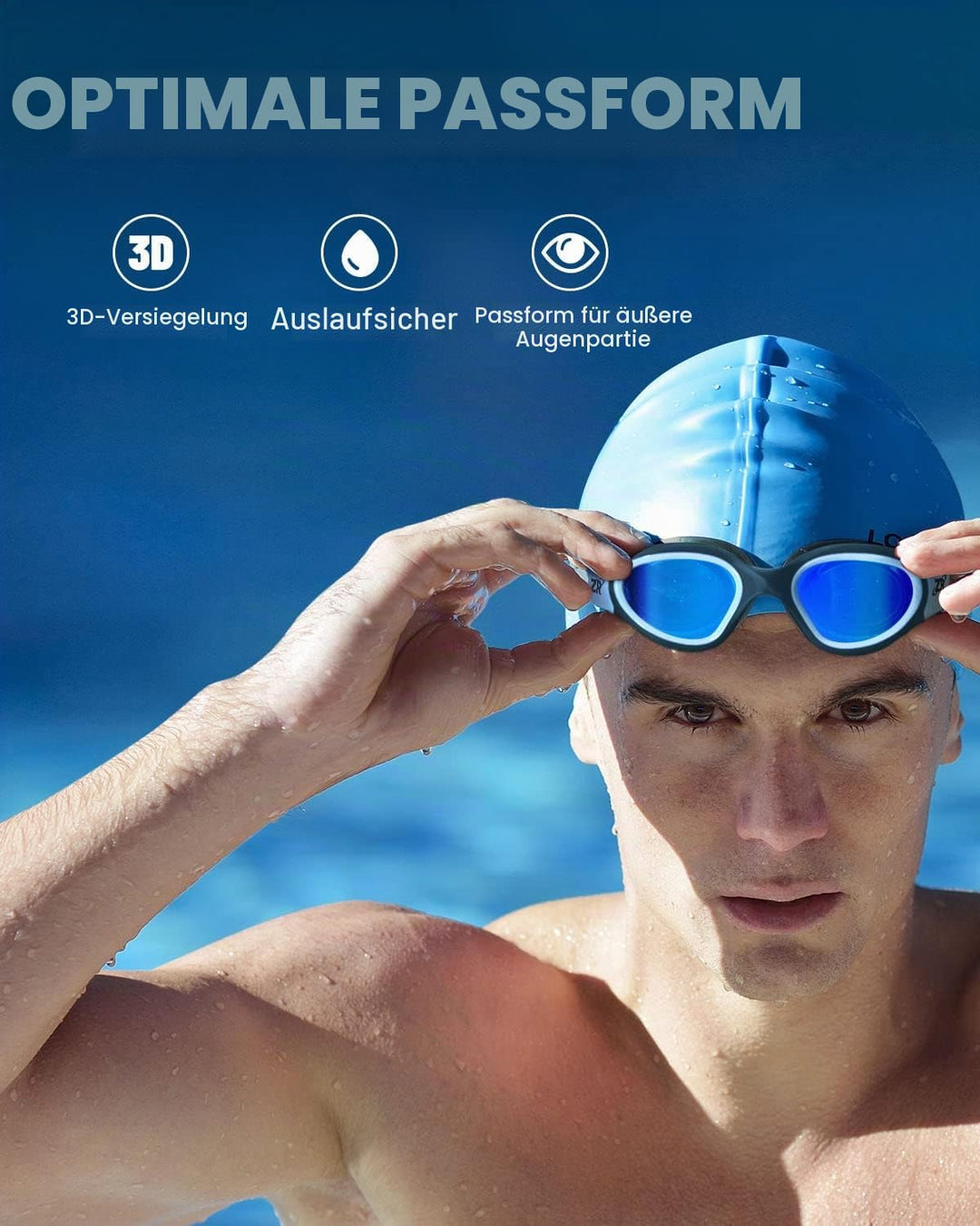 ZIONOR G1 - Polarisierte Schwimmbrille für Unisex und Erwachsene und Damen, beschlagfrei, 100% UV-Sc