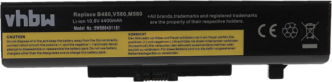 vhbw Akku kompatibel mit Lenovo ThinkPad Edge E531 (6885CMC), E535, E545, E540 Notebook (4400mAh, 10