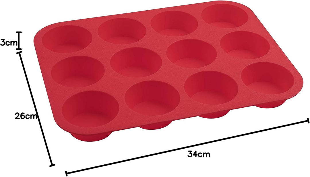 Dr. Oetker Muffinform 12er Cups 34 x 26 x 3 cm FLEXXIBLE LOVE, Silikonfrom für Muffins, Backform aus