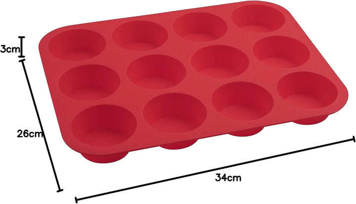 Dr. Oetker Muffinform 12er Cups 34 x 26 x 3 cm FLEXXIBLE LOVE, Silikonfrom für Muffins, Backform aus