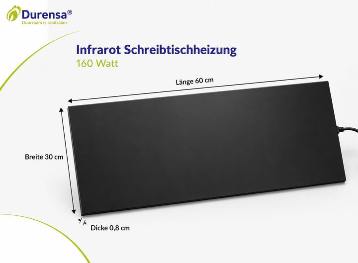 Infrarot Schreibtischheizung 160W Untertisch – Selbstklebende Wärmeplatte für Schreibtisch &amp; Tisch |