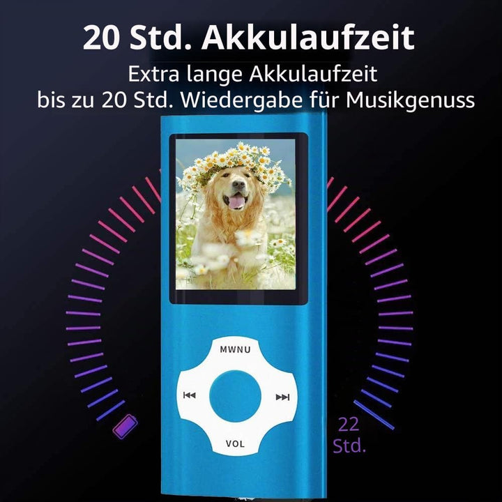 Hotechs MP3-Player/MP4-Player, MP3-Player mit 32 GB Speicherkarte, schlankes Design, digitales LCD-D