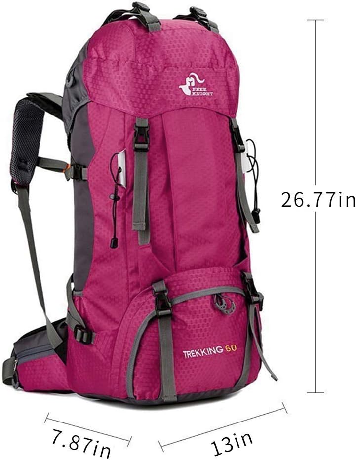 Bseash 60L Wasserdichter leichter Wanderrucksack mit Regenschutz, Outdoor Sport Tagesrucksack Multif