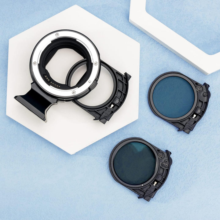 JJC EF - EOS R Adapter mit Drop-In C-PL + Variablem ND Filter, ersetzt Canon Drop-In Filter Mount Ad