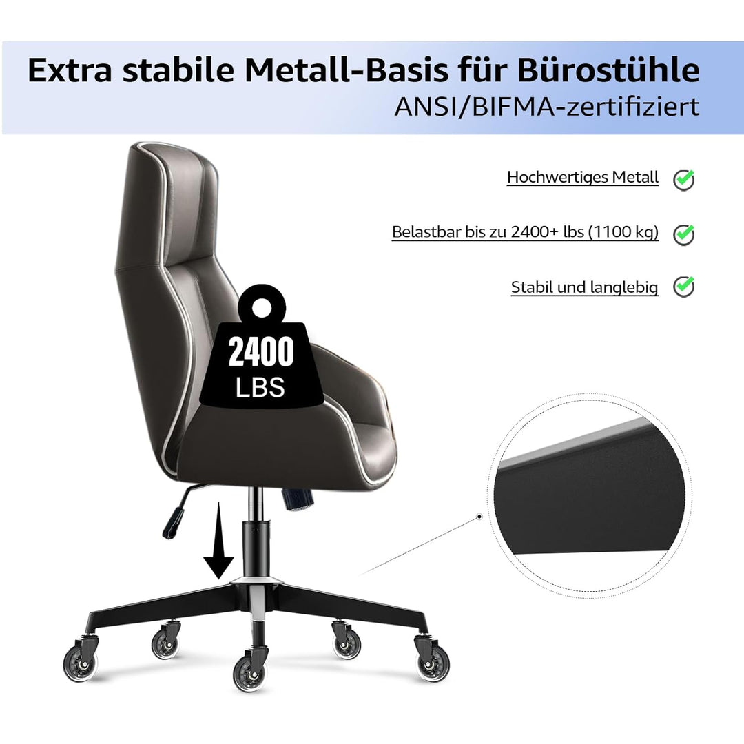 Mastery Mart Bürostuhl Fusskreuz 300 kg, 70 cm Robustes Metallrahmen-Drehkreuz, Universal für 11 mm