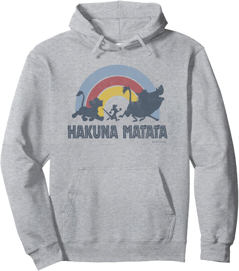 Disney The Lion King Hakuna Matata Distressed Rainbow Logo Pullover Hoodie