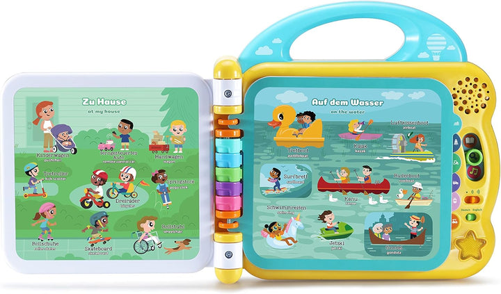 VTech Baby Mein 100-Wörter-Buch: Fahrzeuge und Fortbewegungsmittel – Interaktives Bilderbuch mit übe