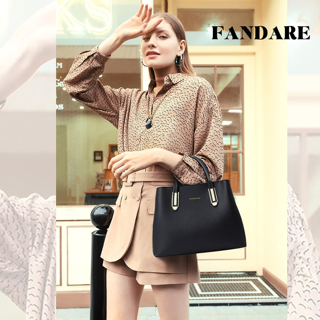 FANDARE Umhängetaschen Elegante Schultertasche Damen Handtasche Frauen PU Leder Wasserdicht Grosse K