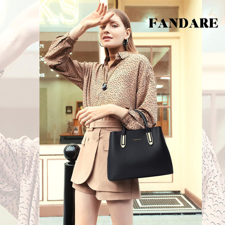 FANDARE Umhängetaschen Elegante Schultertasche Damen Handtasche Frauen PU Leder Wasserdicht Grosse K