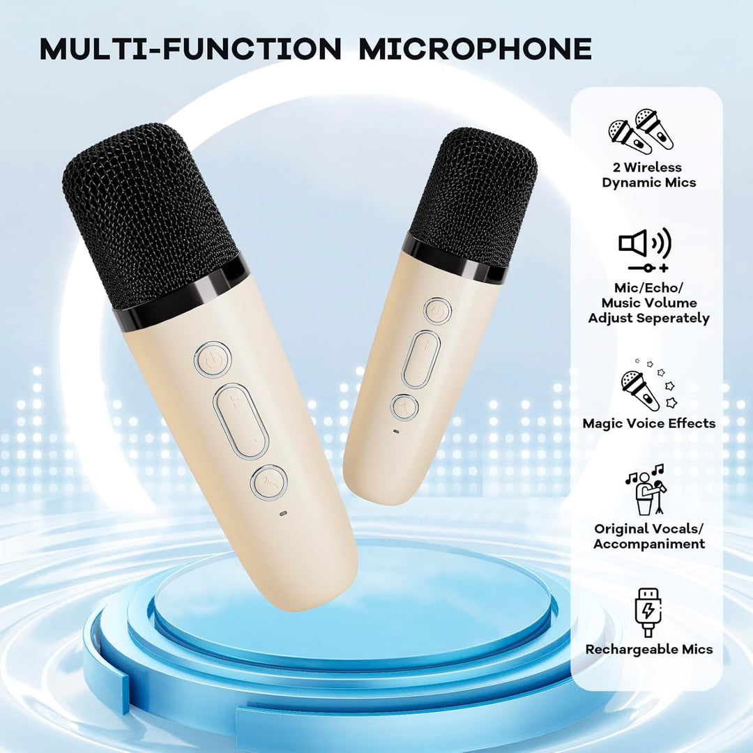 YLL Mini Kinder Karaoke Maschine mit 2 Mikrofon, Karaoke Geschenke für Mädchen Alter 3 4 5 6 7 8 9 1