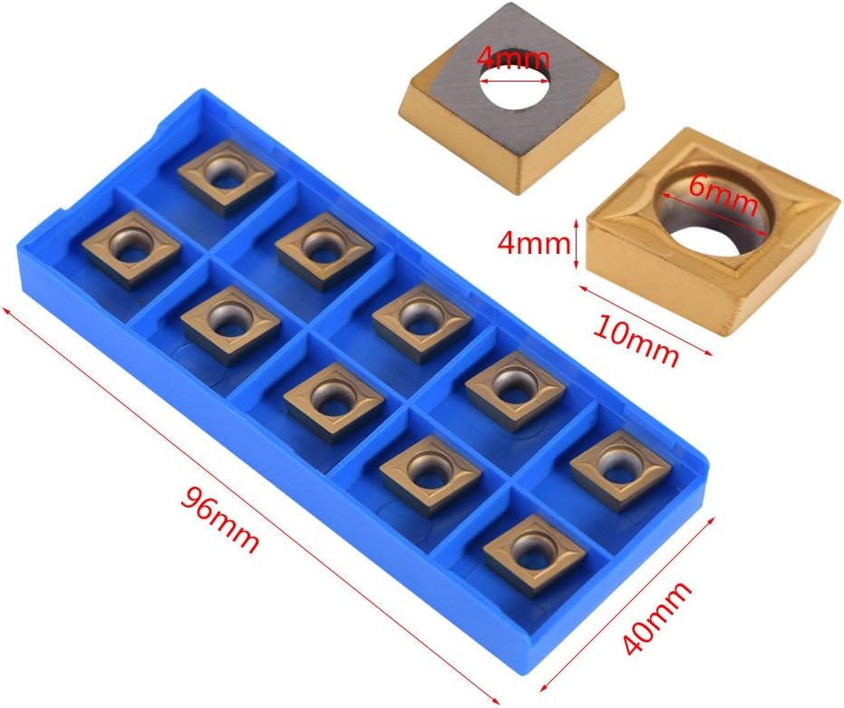 Walfront 10 Stück CCMT09t304 CCMT32.5 Wendeschneidplatten CNC Hartmetall Einsätze mit Box Hartmetall