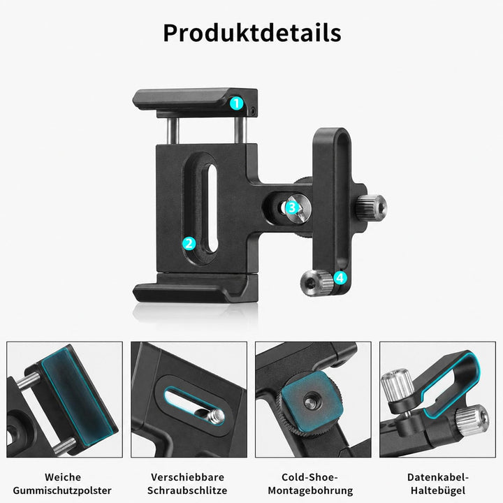 FANAUE SSD-Halterung mit Kaltlichtschuh, 52–70 mm