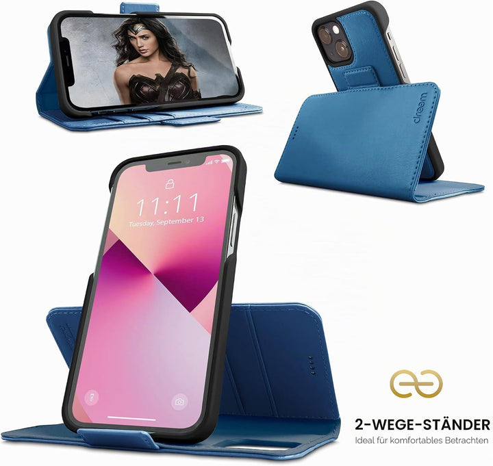 Dreem Fibonacci kompatibel mit iPhone 13 Brieftaschen-Etui / 2-in-1 stossfestes Etui und abnehmbares