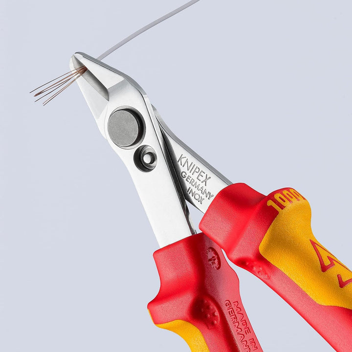 KNIPEX Electronic Super Knips Elektronik-Seitenschneider, 125 mm, VDE, weicher Draht(Kupfer) bis 1,6