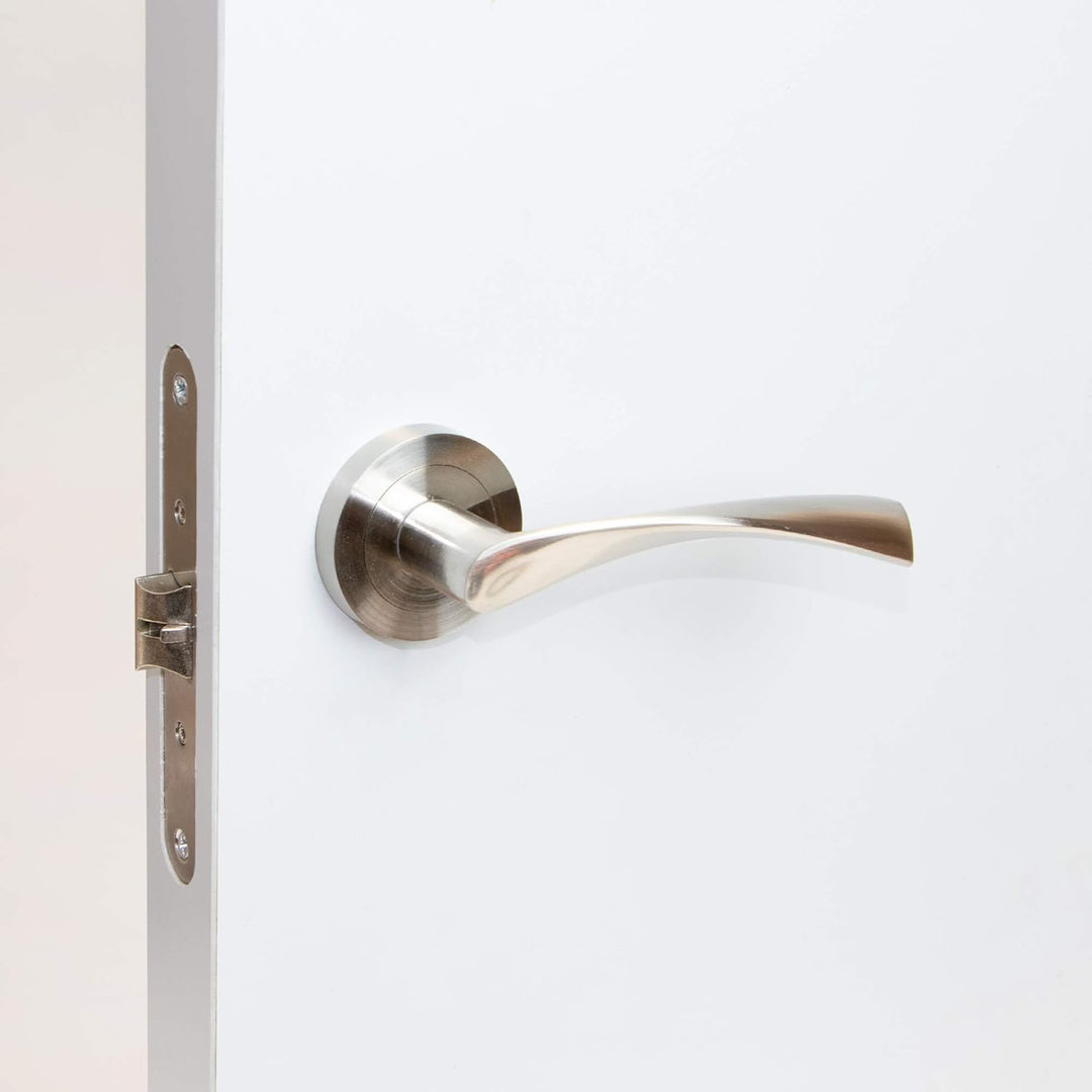 Emuca - Türgriffe für Innenttüren, 5 Türgriff-Set mit Rosetten für Zimmertüren D.50 mm, Aluminium, s