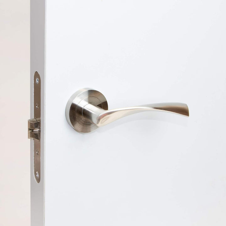 Emuca - Türgriffe für Innenttüren, 5 Türgriff-Set mit Rosetten für Zimmertüren D.50 mm, Aluminium, s