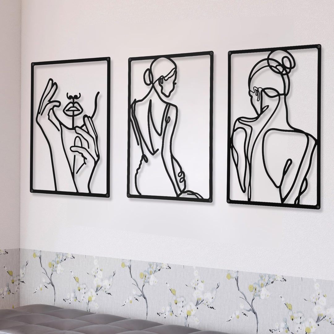 CHENGU Minimalistische abstrakte Frauen-Wandkunst, Linienzeichnung, Wandkunst, Dekoration, einzeilig