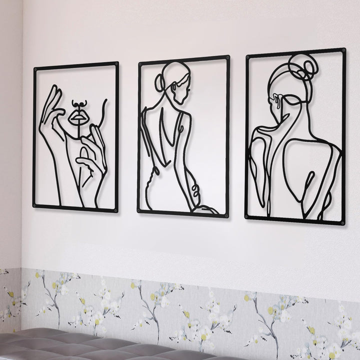 CHENGU Minimalistische abstrakte Frauen-Wandkunst, Linienzeichnung, Wandkunst, Dekoration, einzeilig