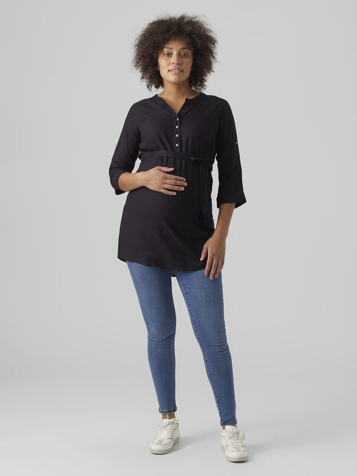 MAMALICIOUS Damen Tunika L Schwarz, L Schwarz