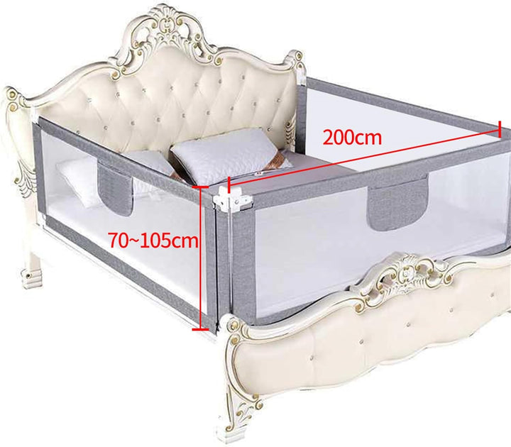 Homewell Bettgitter 200 cm, Bettschutzgitter für Kinder ab 0-10 Jahren, Höhenverstellbar Rausfallsch