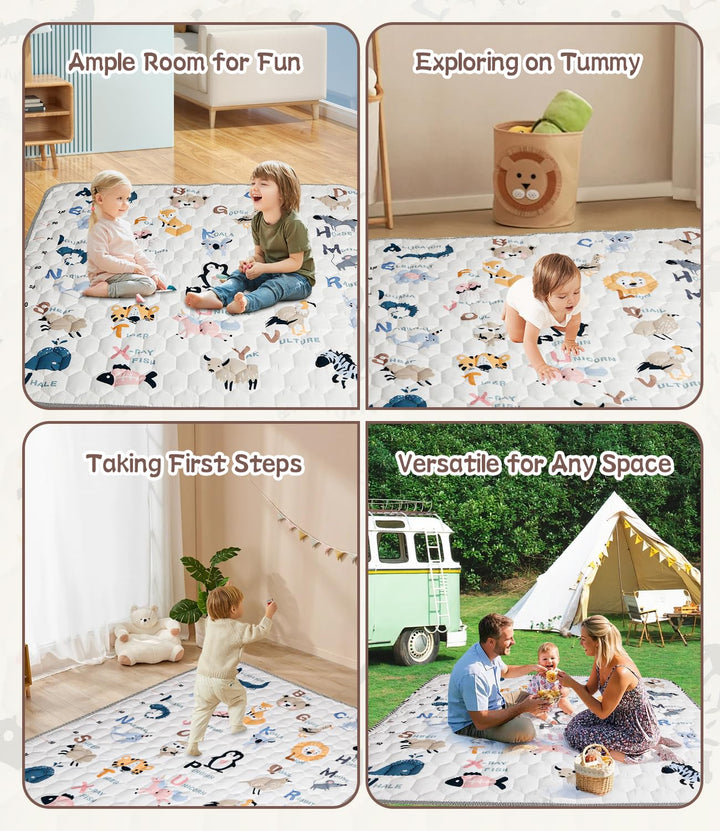 Krabbelmatte Baby, Faltbare Unterlage 180x150cm, Rutschfest &amp; Schadstofffrei, Krabbeldecke für Baby,
