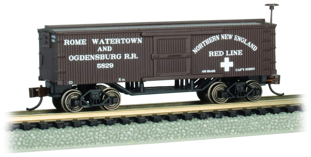 Bachmann Spur N Old-Time Wood Boxcar Rome, Watertown and Ogdensburg