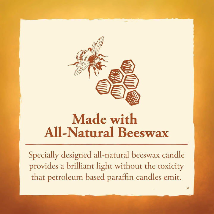 Candle by the Hour 48-Hour Tall Candle, Eco-Friendly Natural Beeswax with Cotton Wick, Tall Candle