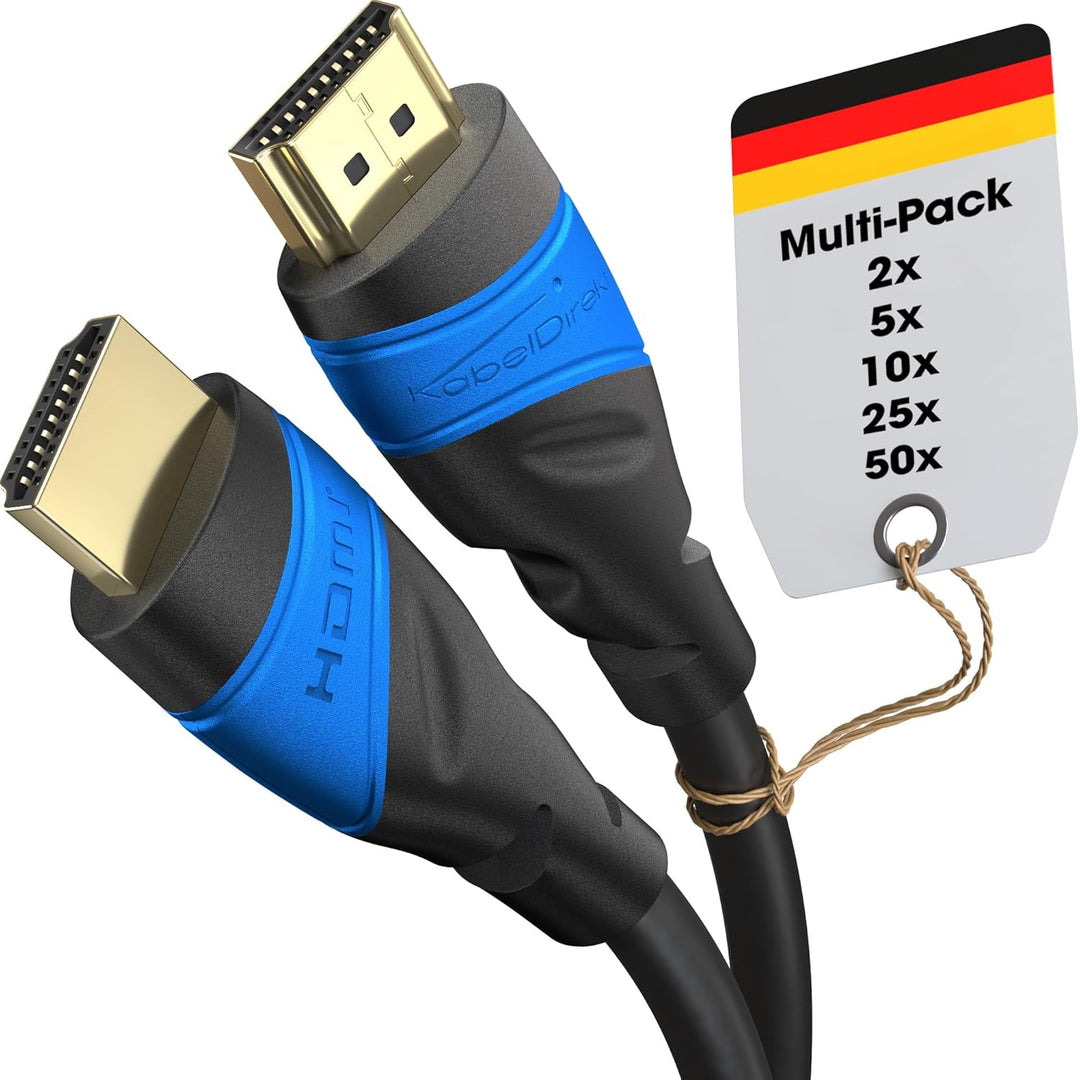 KabelDirekt – 8K & 4K HDMI Kabel – 25x 2m – Entwickelt in Deutschland – Für jedes HDMI-Kabel Setup (