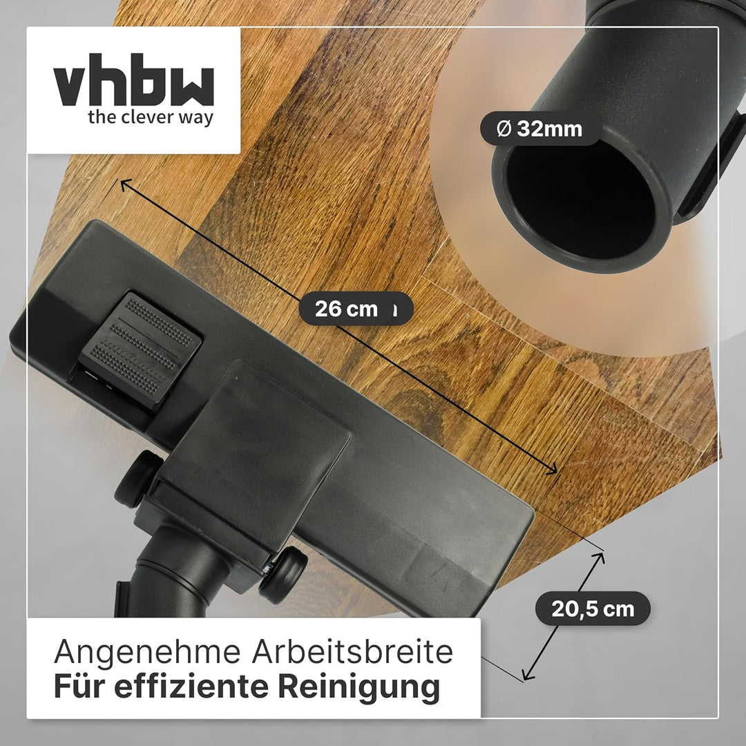 vhbw Bodendüse Typ 2 für Teppiche kompatibel mit Rowenta Staubsauger mit 32 mm Rundanschluss
