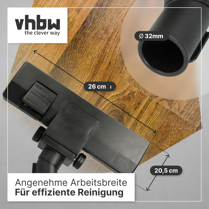 vhbw Bodendüse Typ 2 für Teppiche kompatibel mit Rowenta Staubsauger mit 32 mm Rundanschluss