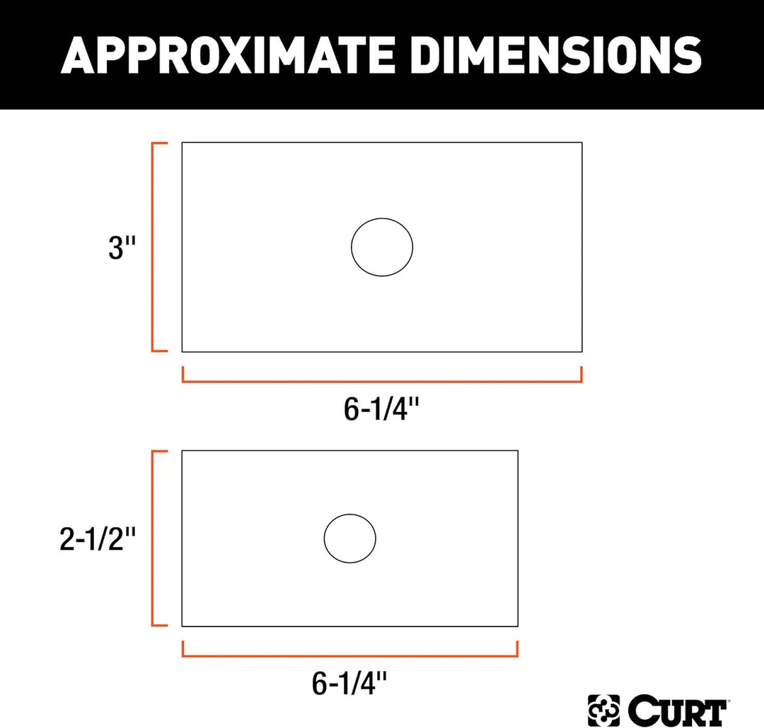 CURT 45408 Anhängerkupplung Empfänger Adapter Reduziermuffe Set, 3 auf 2-1/2 oder 2 Zoll, 2-teilig