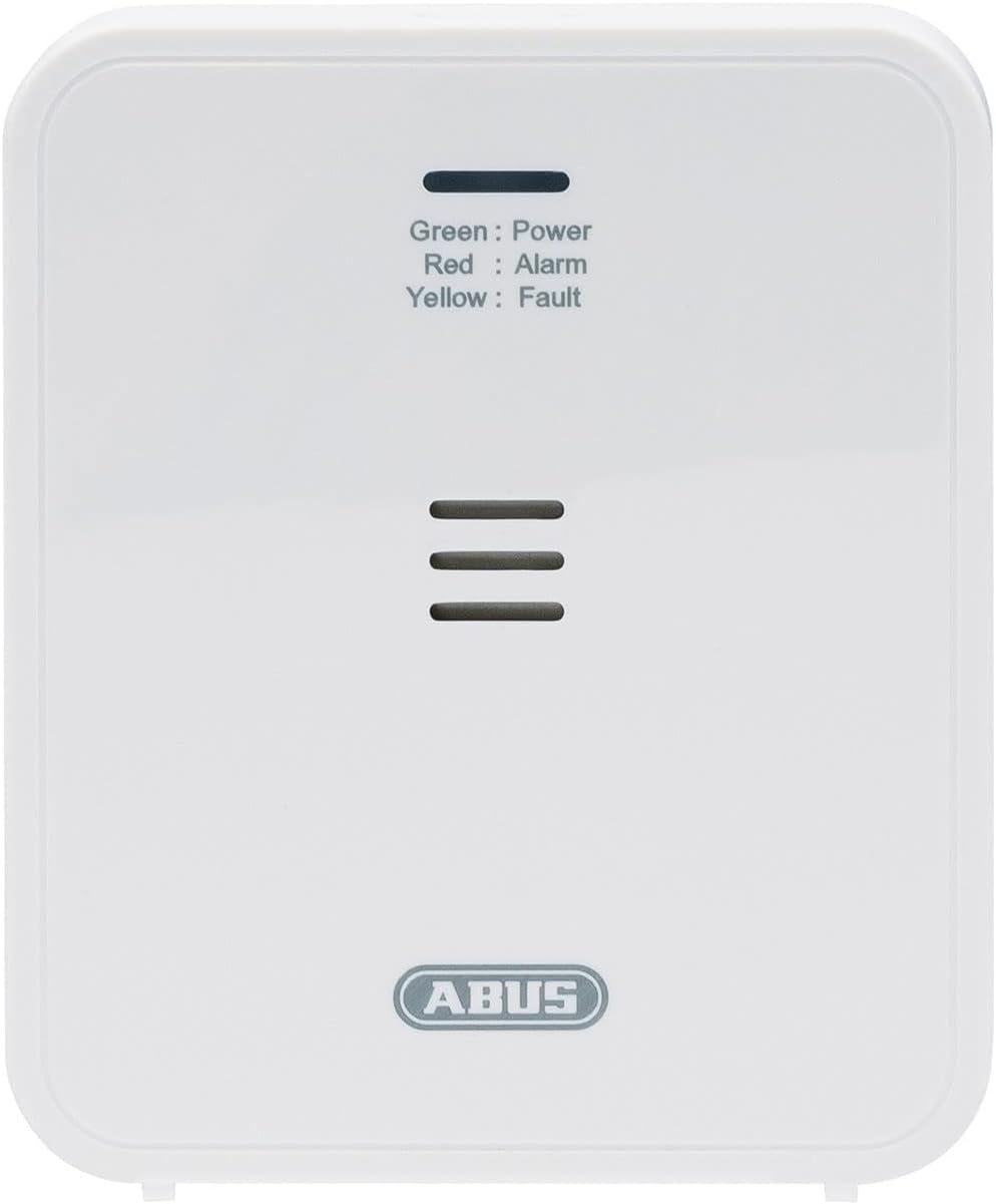 ABUS Gasmelder GWM100ME für Gasthermen - Erdgas (Methan) / Stadtgas - Alarmlautstärke 85 dB - weiss