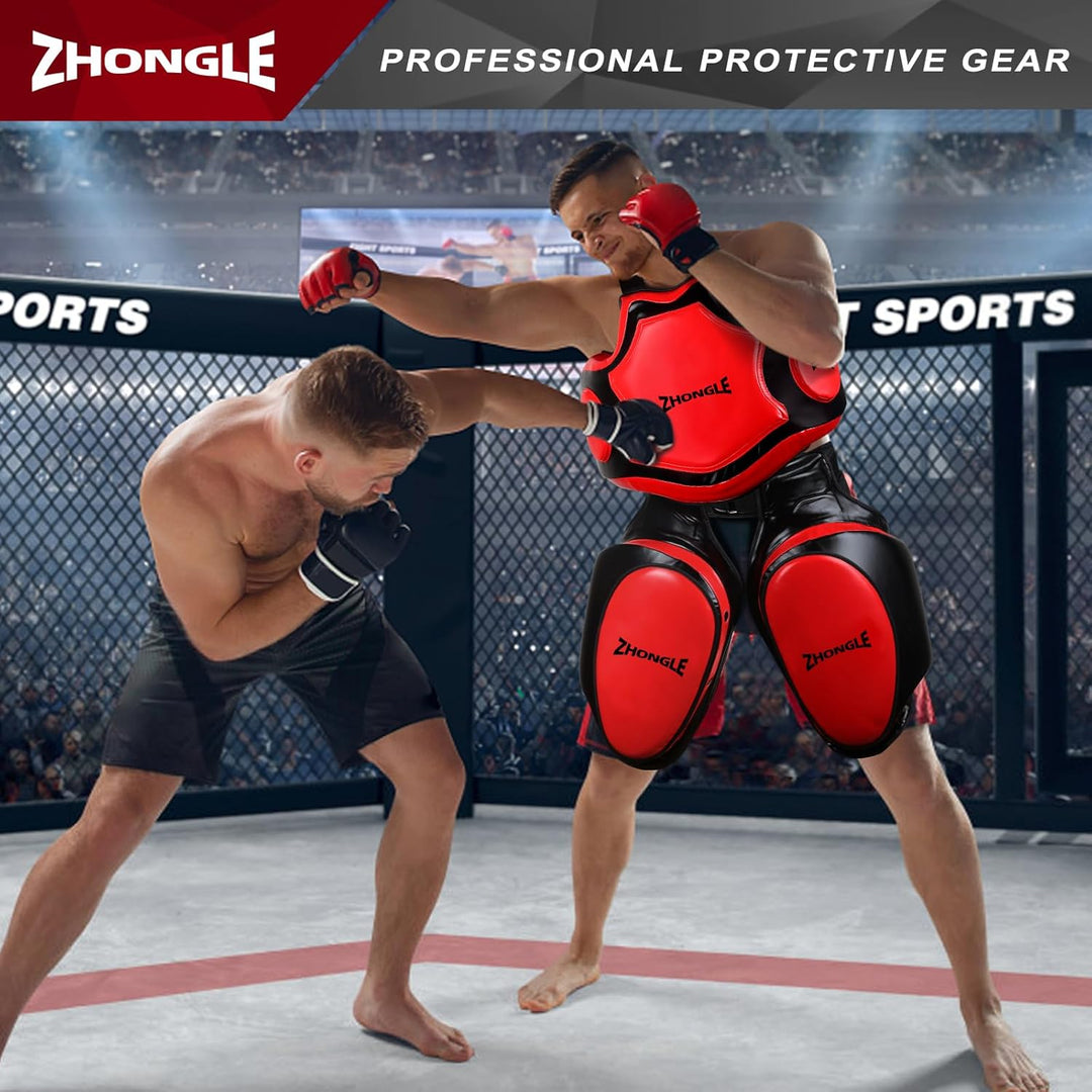 ZHONGLE Professionelle Boxen Körperschutz, Coach's Boxingweste, Kampfsport Heavy Hitter Boxen Body P