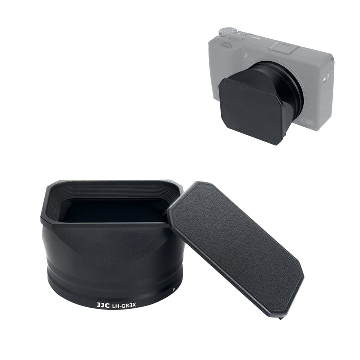 JJC Kamera-Gegenlichtblende aus Metall mit Haubendeckel für Ricoh GR IIIx GR3x Digitalkamera, reduzi
