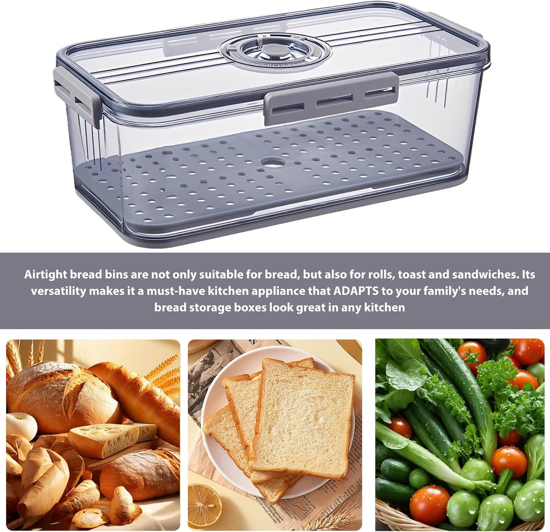 BAIFULAI Brotkasten Brotbox, Brot Aufbewahrungsbox, lebensmittelechtes PET-Material, Zeitaufzeichnun