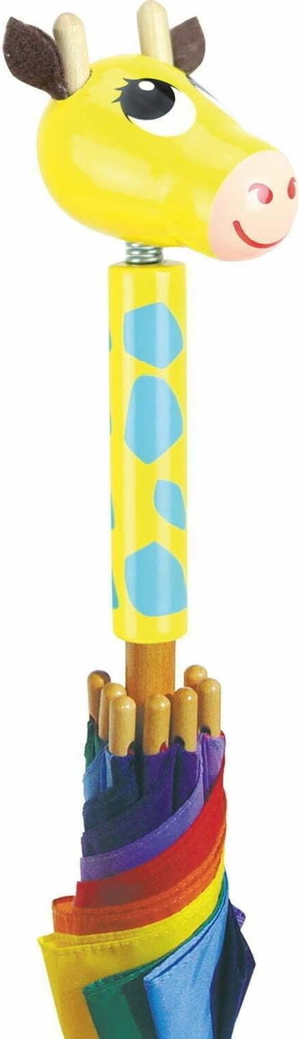 Vilac- Regenschirm Flip Flap die Giraffe, 4417S, Gelb