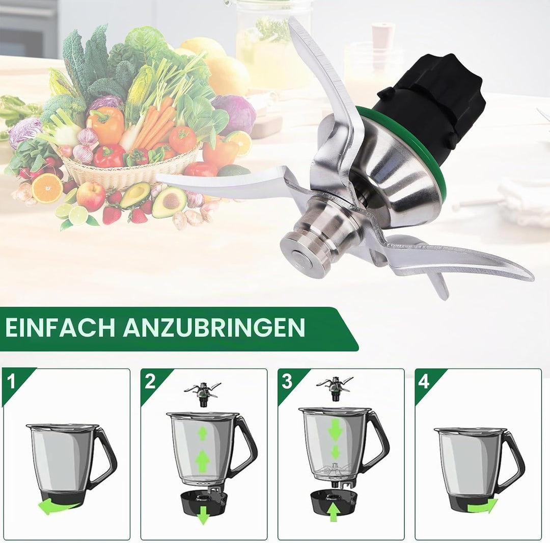 Mixmesser Kompatibel für Thermomix TM5 TM6 Küchenmaschine, Ersatz Messer für TM6 TM5 Ersatzteile Ede