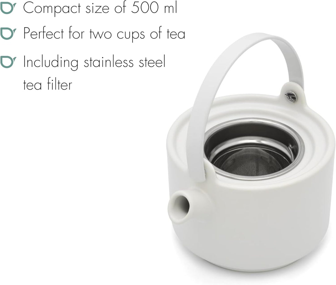 Bredemeijer weisses Mattes Keramik Tea-for-one Set 0.5 Liter 2-teilig