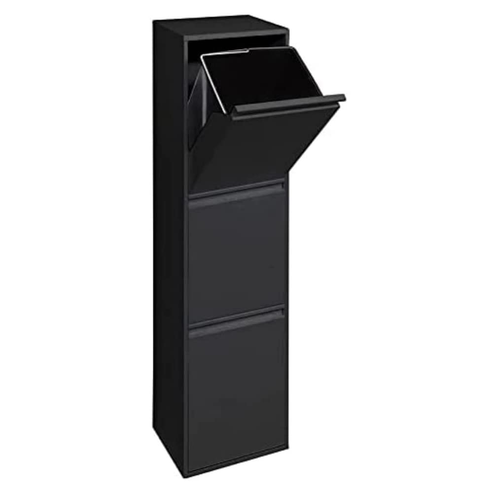 ARREGUI Basic CR306-B Mülltrennsystem aus Stahl | 3 Fächer Mülleimer für die Küche | 3 Fach Abfallei