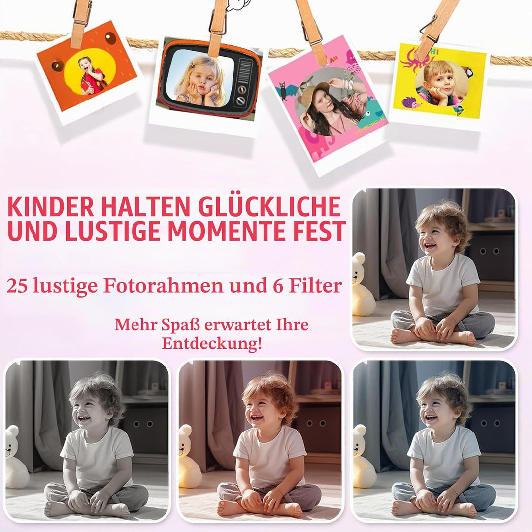 Kinderkamera, Digitalkamera Kinder 1080P 2,0"-Bildschirm Kinder Kamera mit 32GB Karte, Selfie Digita