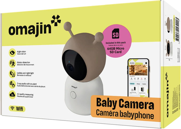 OMAJIN by Netatmo, Smarte Babyphone-Kamera, 2K HD, Nachtsicht, Info bei Weinen, bidirektionales Audi