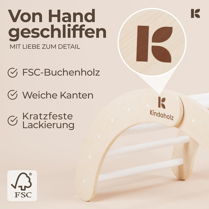 5in1 Kletterbogen mit vielseitiger 2-in-1-Rutsche mit Sicherheitsbändern, Klettergerüst Indoor-Spiel