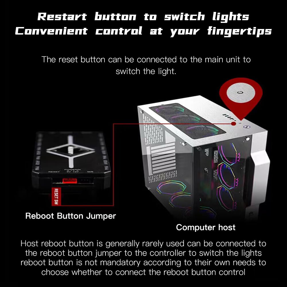 Jungle Leopard ARGB PWM Fan Hub mit Controller für 5V adressierbare ARGB Computer PC Case Fan 1 bis