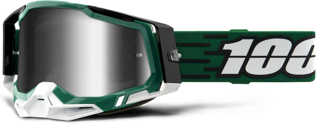 100 Percent Racecraft 2 Goggle Milori-Mirror Silver Lens Sunglasses, Schwarz, ESTANDAR